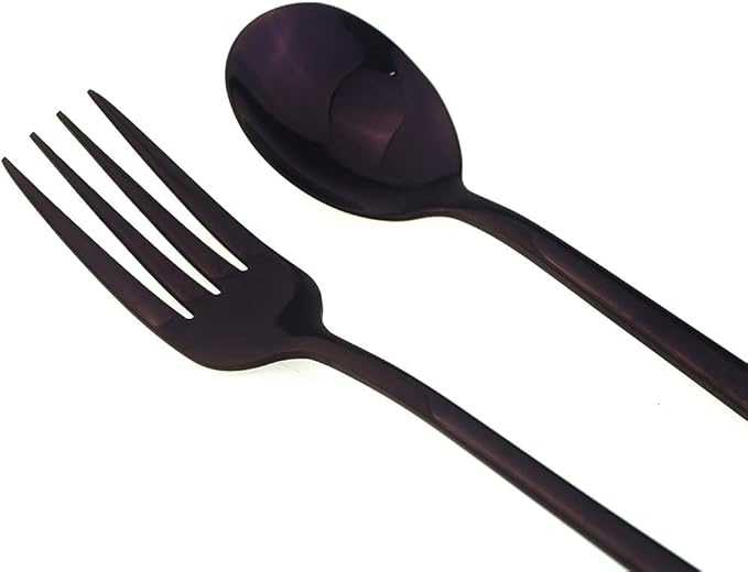 JASHII Mirror Polished Purple 30-Piece SUS304 Stainless Steel Flatware Set,Silverware Set Dinner Knife Fork Spoon Dessert Fork Salad Spoon Service for 6