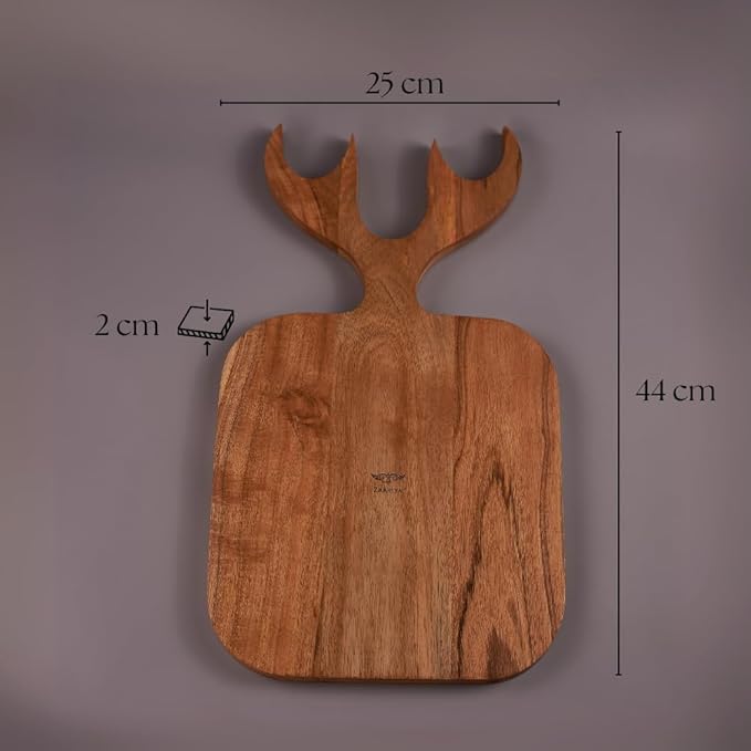 Reindeer Shape Mango Wooden Chopping Board (44 x 25 x 2 cm)