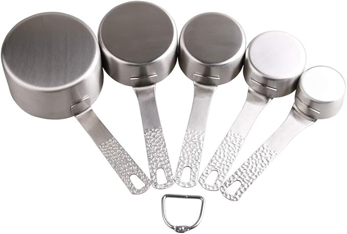 Stainless Steel Measuring Cups and Spoons Set - 5 Cups and 6 Spoons