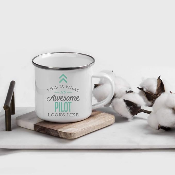 Andaz Press 11oz. Stainless Steel Campfire Coffee Mug Gift, This is What an Awesome Pilot Looks Like, 1-Pack, Birthday Gift Ideas Coworker Him Her, Includes Gift Box