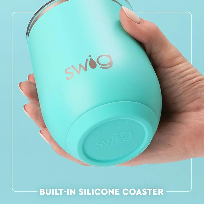 Swig Life 12oz Wine Tumbler with Lid, Stainless Steel, Dishwasher Safe, Portable, Triple Insulated Wine Tumbler (Sunset)