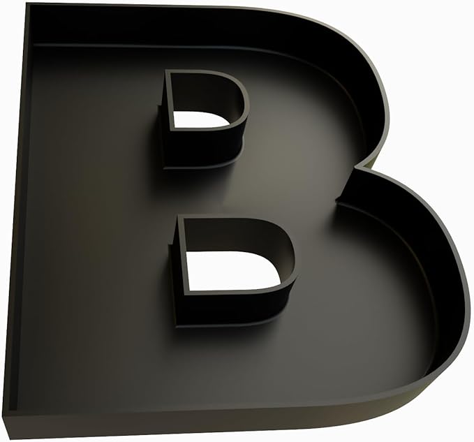 Hard Plastic Reusable Fillable Letters Numbers Serving Trays for Party Decoration (B, Black)
