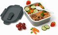 2-Compartment Bento Lunch Box – Leakproof, BPA-Free, Microwave & Dishwasher Safe Meal Prep Container – Compact & Reusable Food Storage for Work, Gym, or Travel (Slate Grey)