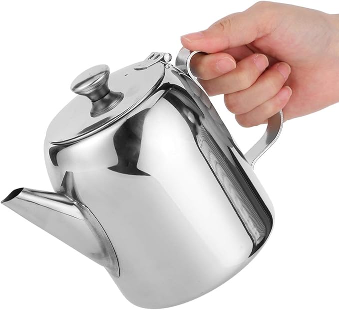 Stainless Steel Tea Kettle, 20oz or 32oz Kettle Coffee Pot Teapot Cold Kettle Short Spout for Hotel Restaurant, Living Room, Office (32 ounces)