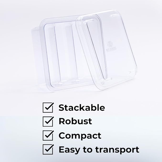 Collins Cube Storage Container (5 pk) - Craft Ice Storage Containers with Lids | Easily Stack and Store in Freezer | Compact and Robust | Keeps Cubes Fresh and Clear