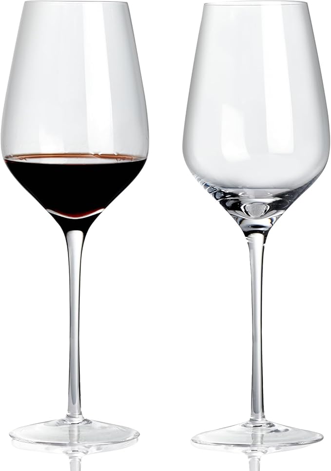 ACHEER Long Stem Crystal Bordeaux Red Wine Glasses Set of 2,Large 20 Oz, Hand Blown,Lead-Free, Clear, Crystal Wine Glass, Gift Box,-Perfect present for any Occasion,Gift for Men,Women