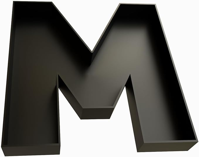 Hard Plastic Reusable Fillable Letters Numbers Serving Trays for Party Decoration (M, Black)