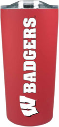 Campus Colors NCAA Stainless Steel Tumbler perfect for Gameday - 18 oz - Double Walled - Keeps Drinks Perfectly Insulated (Wisconsin Badgers - Red)
