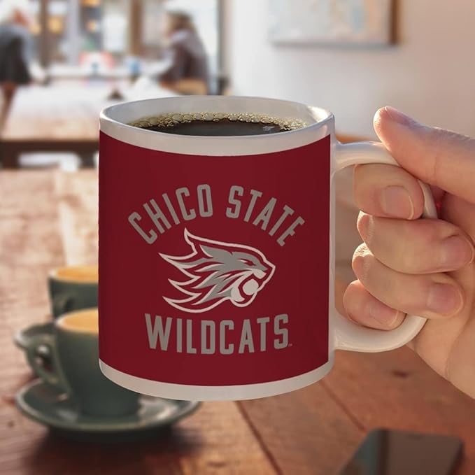 California State University Chico Wilcats Logo Ceramic Coffee Mug, Novelty Gift Mugs for Coffee, Tea and Hot Drinks, 11oz, White