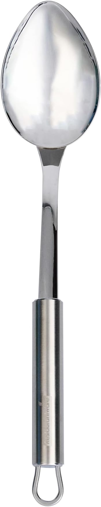 Serving Spoon 1 Pack 12.3 Inch Ergonomic Handle Spoon Dishwasher Safe Stainless Steel Silver Buffet Utensil Durable Catering Cutlery for Serving at Buffets, Events