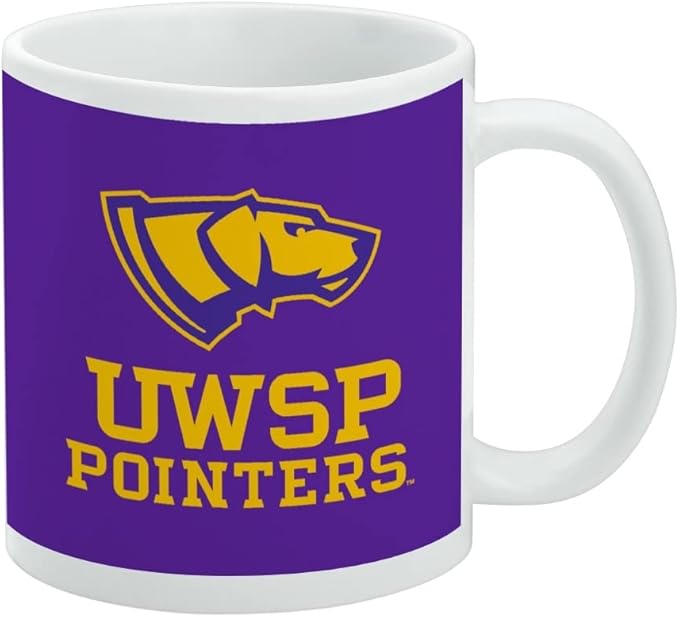 University of Wisconsin-Stevens Point Pointers Logo Ceramic Coffee Mug, Novelty Gift Mugs for Coffee, Tea and Hot Drinks, 11oz, White