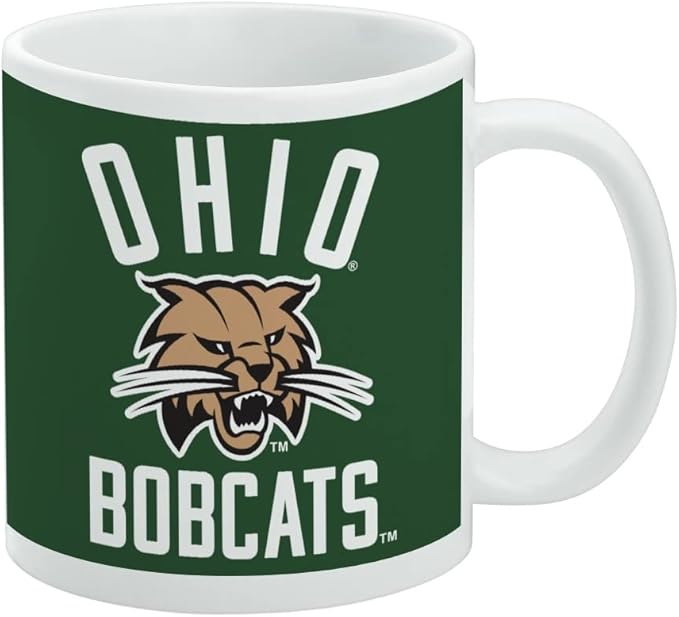 Ohio University Bobcats Logo Ceramic Coffee Mug, Novelty Gift Mugs for Coffee, Tea and Hot Drinks, 11oz, White