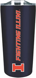 Campus Colors NCAA Stainless Steel Tumbler perfect for Gameday - 18 oz - Double Walled - Keeps Drinks Perfectly Insulated (Illinois Fighting Illini - Navy)