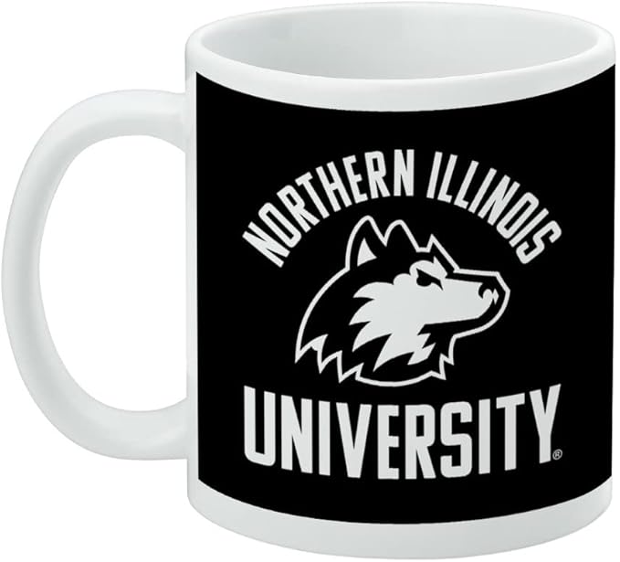 Northern Illinois University Huskies Ceramic Coffee Mug, Novelty Gift Mugs for Coffee, Tea and Hot Drinks, 11oz, White