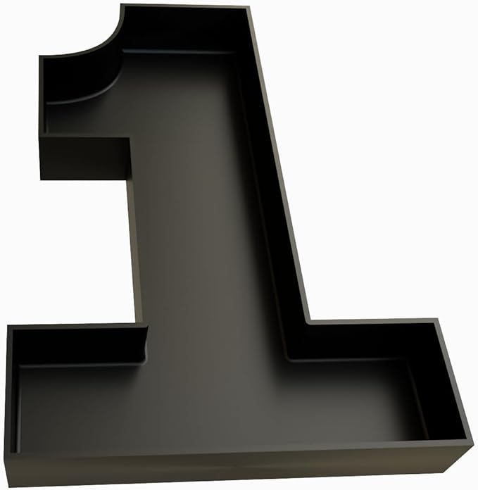 Hard Plastic Reusable Fillable Letters Numbers Serving Trays for Party Decoration (1, Black)