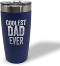Tumblera Tumblers Travel Mugs Coolest Dad Ever C Family & Friends Dad Insulated Drinkware Personalized Tumbler Cups Coffee Tumbler Engraved Stainless-Steel 20 Oz Navy Design Only