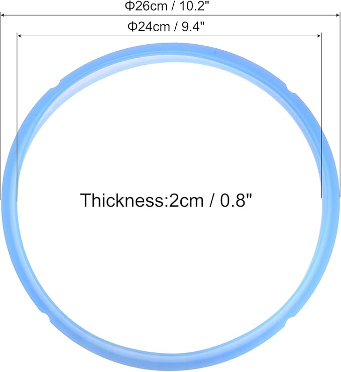 uxcell 2 Pcs Silicone Sealing Ring for Pressure Pot 8QT, Pressure Pot Inner Gasket Seal Rings Pressure Cooker Replacement Parts, Blue
