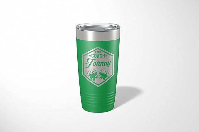 Wrestling Coach gifts, Tumbler, Coach tumbler, Wrestling gifts, Coach Beer glass, Coach gift, Wrestling Coach, Coach gifts, Wrestling Coach (Wrestling Hexagon, Green, 20oz Tumbler)