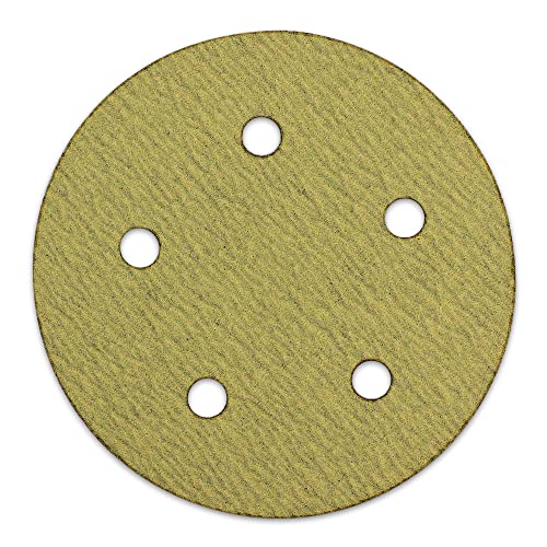 BHA 5" Inch 5 Hole Hook and Loop Sanding Discs for Orbital DA Sanders - 100 Pack (80 Grit)