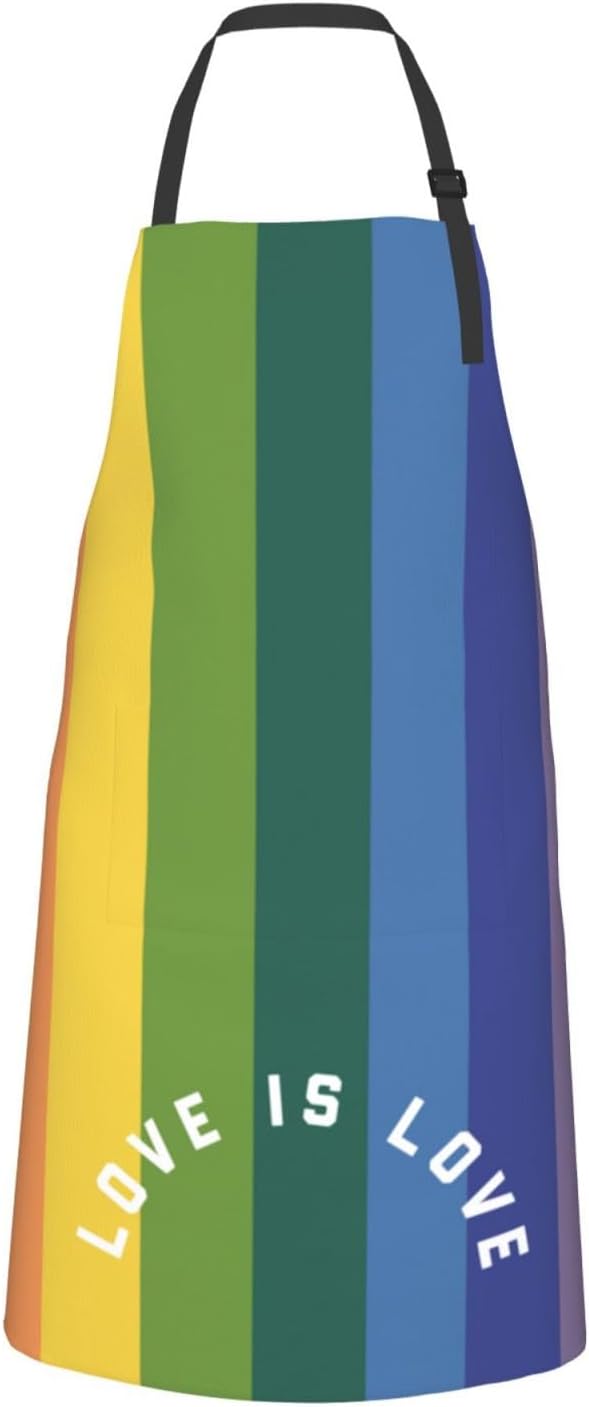 LGBT Aprons Gay Aprons with Pockets and Adjustable Rainbow Apron for Gardening Cooking Kitchen