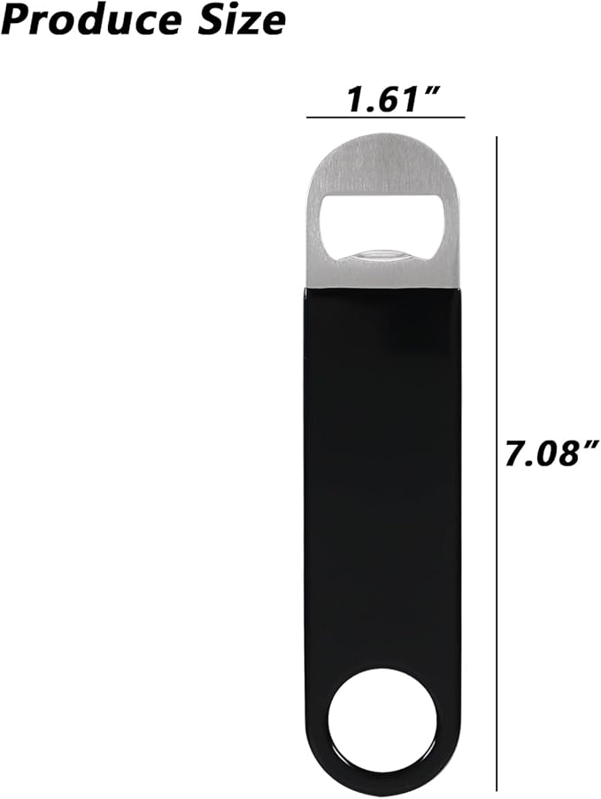 12 Packs Beer Bottle Opener, Stainless Steel Flat Bottle Openers, Black