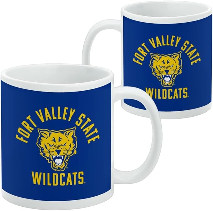 Fort Valley State University Wildcats Logo Ceramic Coffee Mug, Novelty Gift Mugs for Coffee, Tea and Hot Drinks, 11oz, White