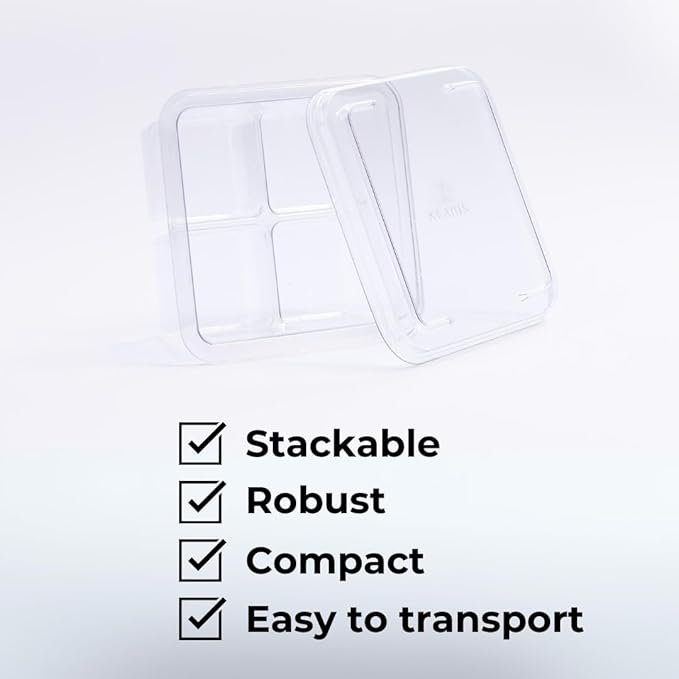 2" Cube Storage Containers (5 pk) - Craft Ice Storage with Lids | Stackable, Compact and Robust for Freezer | Keeps Ice Fresh & Clear | Compatible with any 2" Cubes & Spheres