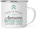 Andaz Press 11oz. Stainless Steel Campfire Coffee Mug Gift, This is What an Awesome Montessori Teacher Looks Like, 1-Pack, Birthday Ideas Coworker Him Her, Includes Box Montessori Gifts For Teachers