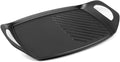 Techwood Dual Burner Griddle Pan – Flat & Grill Sides, PFAS-Free 17"X11" Nonstick Griddle Pan for Indoor/Outdoor Cooking, Dishwasher Safe, Use on Stove, Induction Cooktop, Oven, Campfire, or Gas Grill