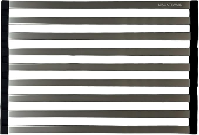 Kitchen Sink Drying Rrack， Stainless Steel Bowl Holder ，Foldable and Non-Slip Suitable for Kitchen Countertops Multipurpose Sink Drying Rack (23.26×12.8IN)
