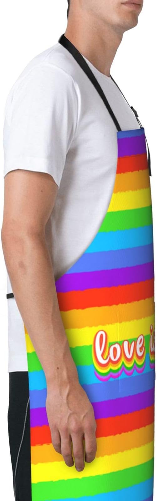LGBT Aprons Gay Aprons with Pockets and Adjustable Rainbow Apron for Gardening Cooking Kitchen