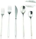 JASHII Mirror Polished Silver 30-Piece SUS304 Stainless Steel Flatware Set,Silverware Set Dinner Knife Fork Spoon Dessert Fork Salad Spoon Service for 6