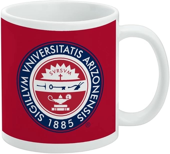 The University of Arizona Seal Ceramic Coffee Mug, Novelty Gift Mugs for Coffee, Tea and Hot Drinks, 11oz, White