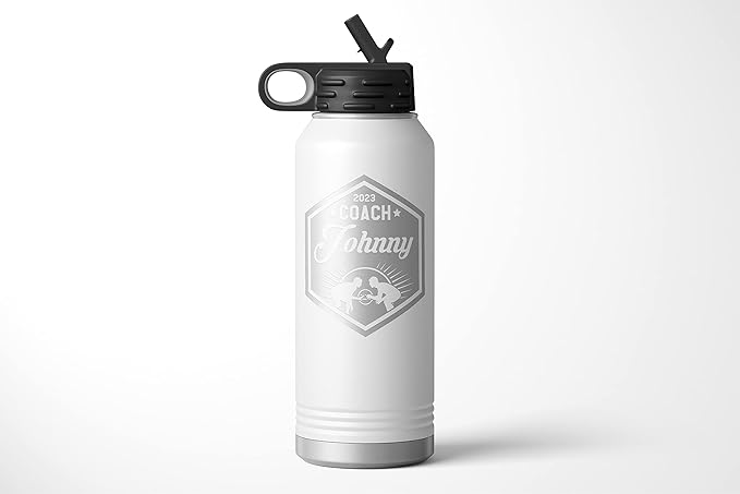 Wrestling Coach gifts, Tumbler, Coach tumbler, Wrestling gifts, Coach Beer glass, Coach gift, Coach gifts, Wrestling Coach (Wrestling Hexagon, White, 32oz Water Bottle)