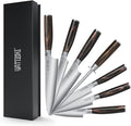 Yatoshi Kitchen Knife Set - 7 Piece, Ultra Sharp High Carbon Stainless Steel, Full Tang