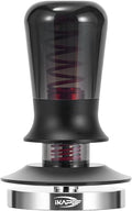IKAPE 58.35mm Semi-Transparent Espresso Coffee Tamper, Premium Barista Coffee Tamper with Calibrated Spring Loaded, Threaded Stainless Steel Base Tamper for Espresso Machine(New Upgrade)