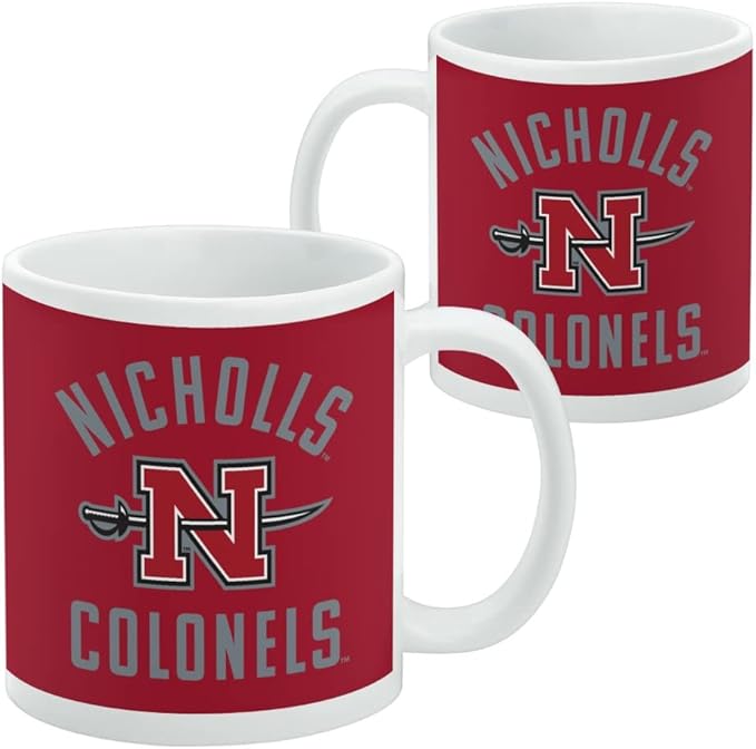 Nicholls State University Colonels Logo Ceramic Coffee Mug, Novelty Gift Mugs for Coffee, Tea and Hot Drinks, 11oz, White