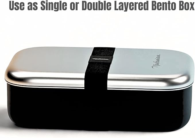 LEAK Proof Stackable Stainless Steel Bento Box Adult |Stainless Steel Lunch Box for adults| Metal Bento box|Japanese Lunch Container |large with compartment| Korean bentobox| Non toxic|Microwave safe