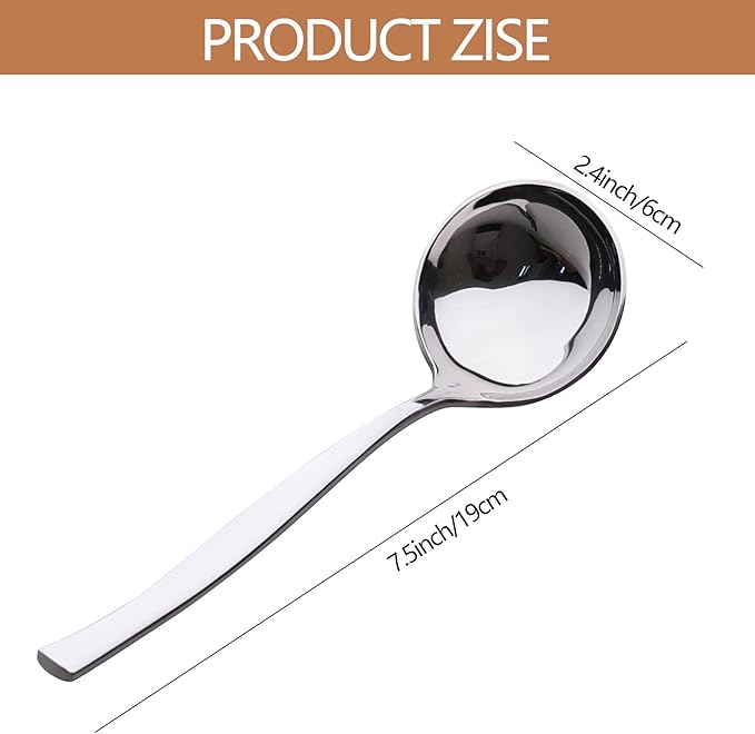 4 Pieces Stainless Steel Ladle, Small Soup Gravy Soup Spoon