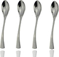 JASHII 18/10 Stainless Steel 4 Piece Mirror Polished Silver Dessert Spoon Salad Spoon Silverware Server Utensil Set 19CM