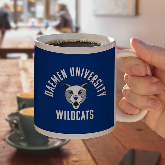 Daemen College Wildcats Logo Ceramic Coffee Mug, Novelty Gift Mugs for Coffee, Tea and Hot Drinks, 11oz, White