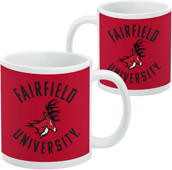 Fairfield University Stags Logo Ceramic Coffee Mug, Novelty Gift Mugs for Coffee, Tea and Hot Drinks, 11oz, White