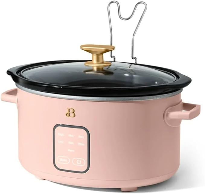 Beautiful by Drew Barrymore 4Qt Slow Cooker, Touch-Activated Display, 4 Presets, Auto Warm, Dishwasher-Safe Pot.