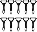 10 Pack Vegetable Potato Peeler for Kitchen,Ergonomic Soft-Touch Handle-Black (Black, 10 Pack)