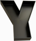 Hard Plastic Reusable Fillable Letters Numbers Serving Trays for Party Decoration (Y, Black)