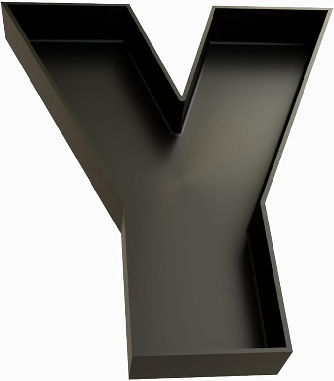 Hard Plastic Reusable Fillable Letters Numbers Serving Trays for Party Decoration (Y, Black)