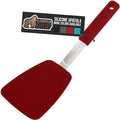 GORILLA GRIP Food Grade Flexible Silicone Spatula, Heat Resistant Head for Nonstick Frying Pan, Patented Soft Rubber Handle for Comfort, Non-Scratch Kitchen Turner, Flip Eggs Burgers, 11.6 in, Red