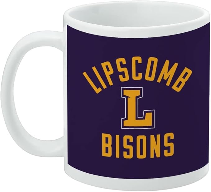 Lipscomb Bison Ceramic Coffee Mug, Novelty Gift Mugs for Coffee, Tea and Hot Drinks, 11oz, White