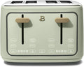 Beautiful 4-Slice Toaster by Drew Barrymore – Touch Display, Extra-Wide Slots, Bagel & Frozen Functions, Stainless Steel (Sage Green)