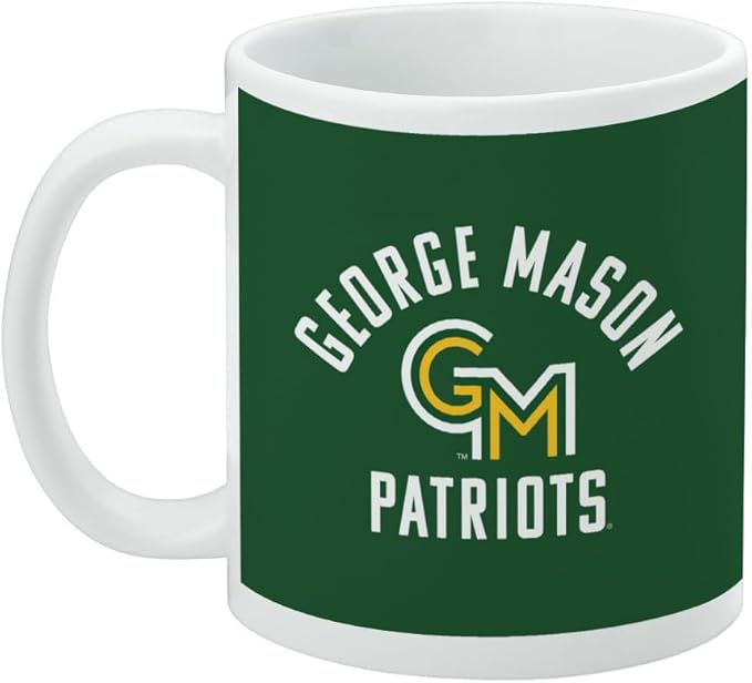 George Mason University Patriots Logo Ceramic Coffee Mug, Novelty Gift Mugs for Coffee, Tea and Hot Drinks, 11oz, White